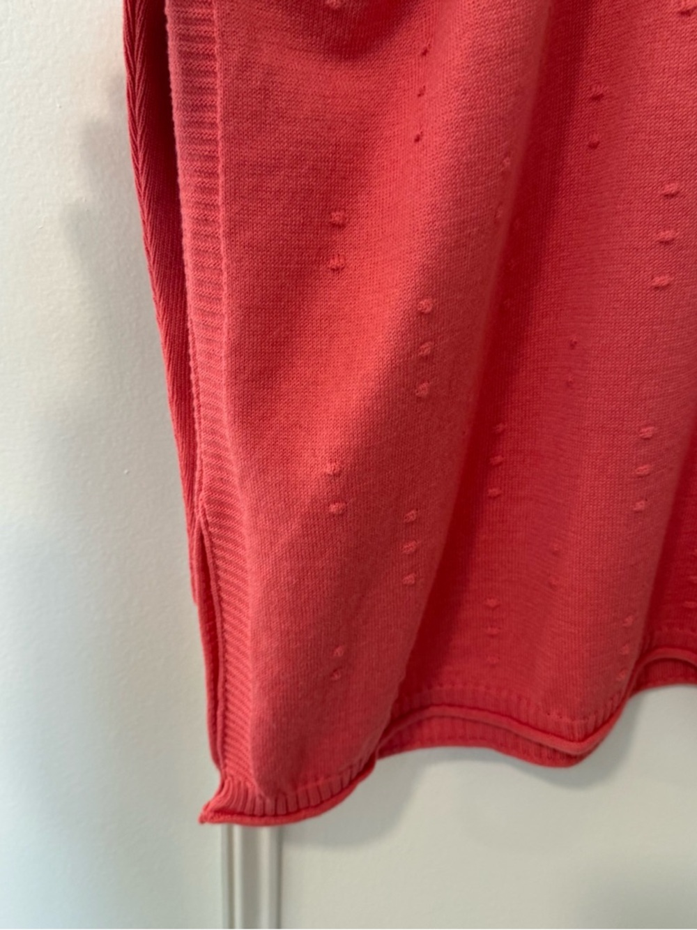 Mersea Catalina Cotton Gurlie Polo Peach Knit Sweater OS NWT  ($118) - Picture 6 of 9